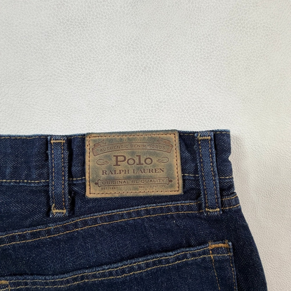 Polo Ralph Lauren Mens 40x30 Hampton Relaxed Straight Jeans Dark Indigo Denim - Picture 10 of 10